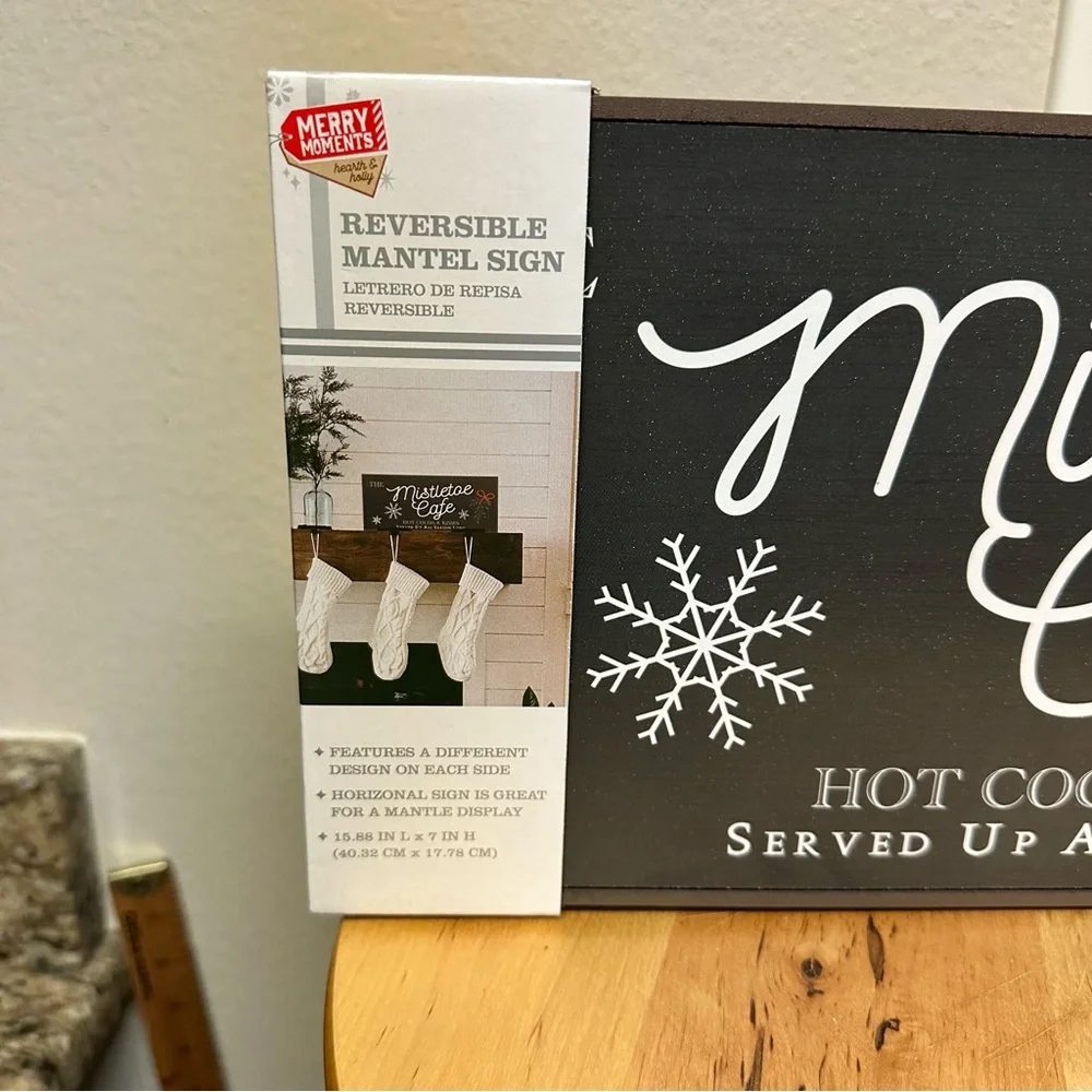 Reversible Christmas Mantel Sign